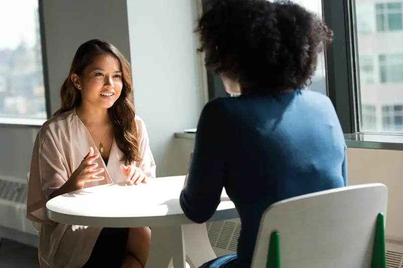 Consultant helping a client with health documents